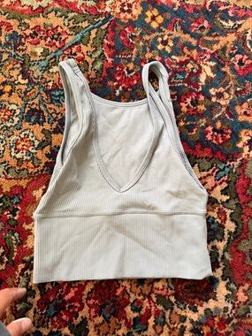 lululemon athletica Light Gray Ribbed Crop Top